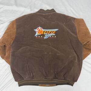 Vintage Pacific Flyer Jacket Mens Brown Suede Full Zip Bomber Heavy size XXL